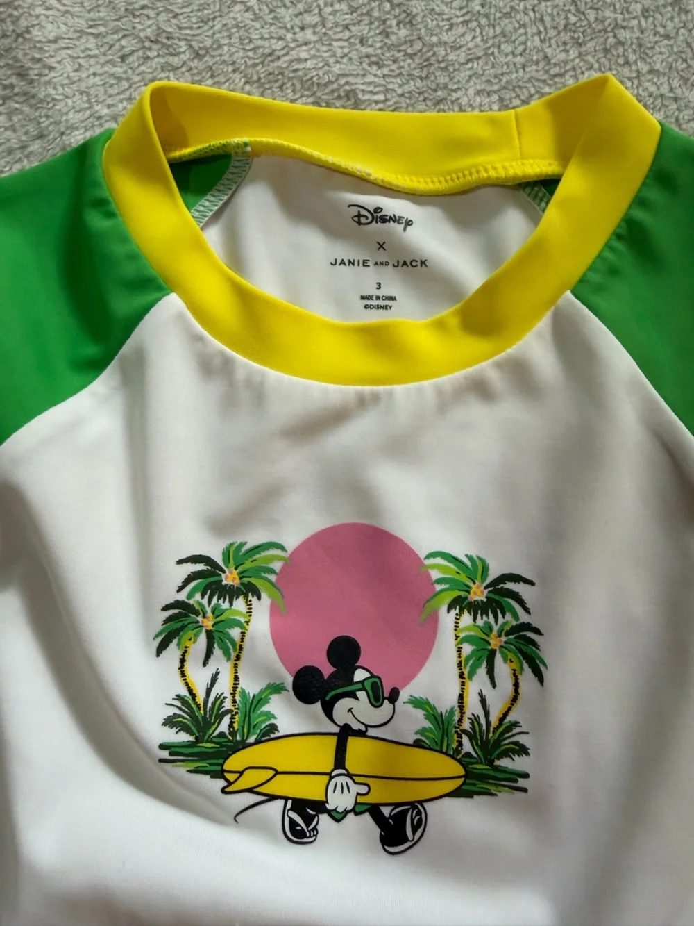 Janie and Jack | Mickey Mouse Tropical Swim Set Rash Guard Trunks